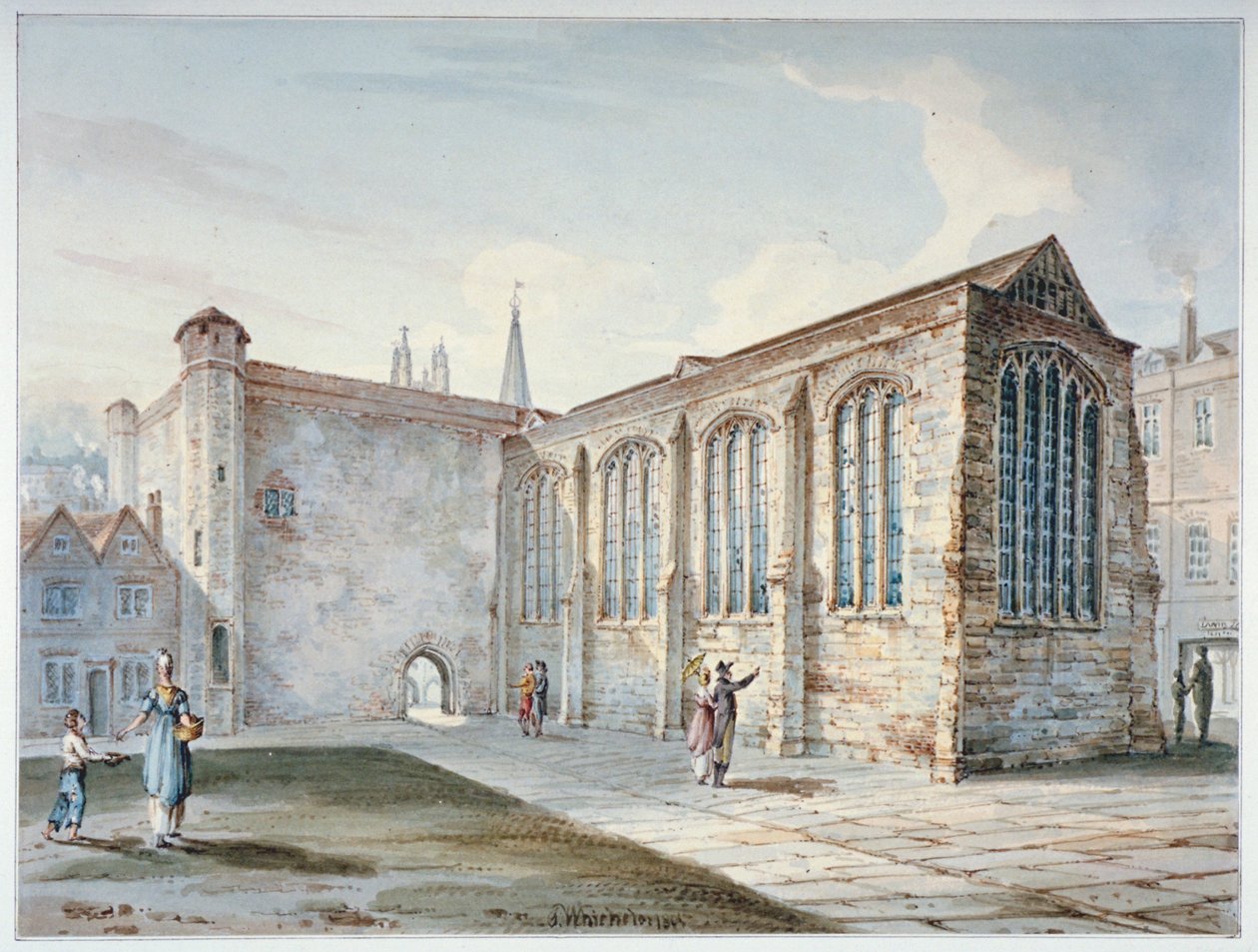 Szentháromság-kápolna, Leadenhall Street, más néven Leadenhall Chapel, London City, 1805. alkotó: C John M Whichelo