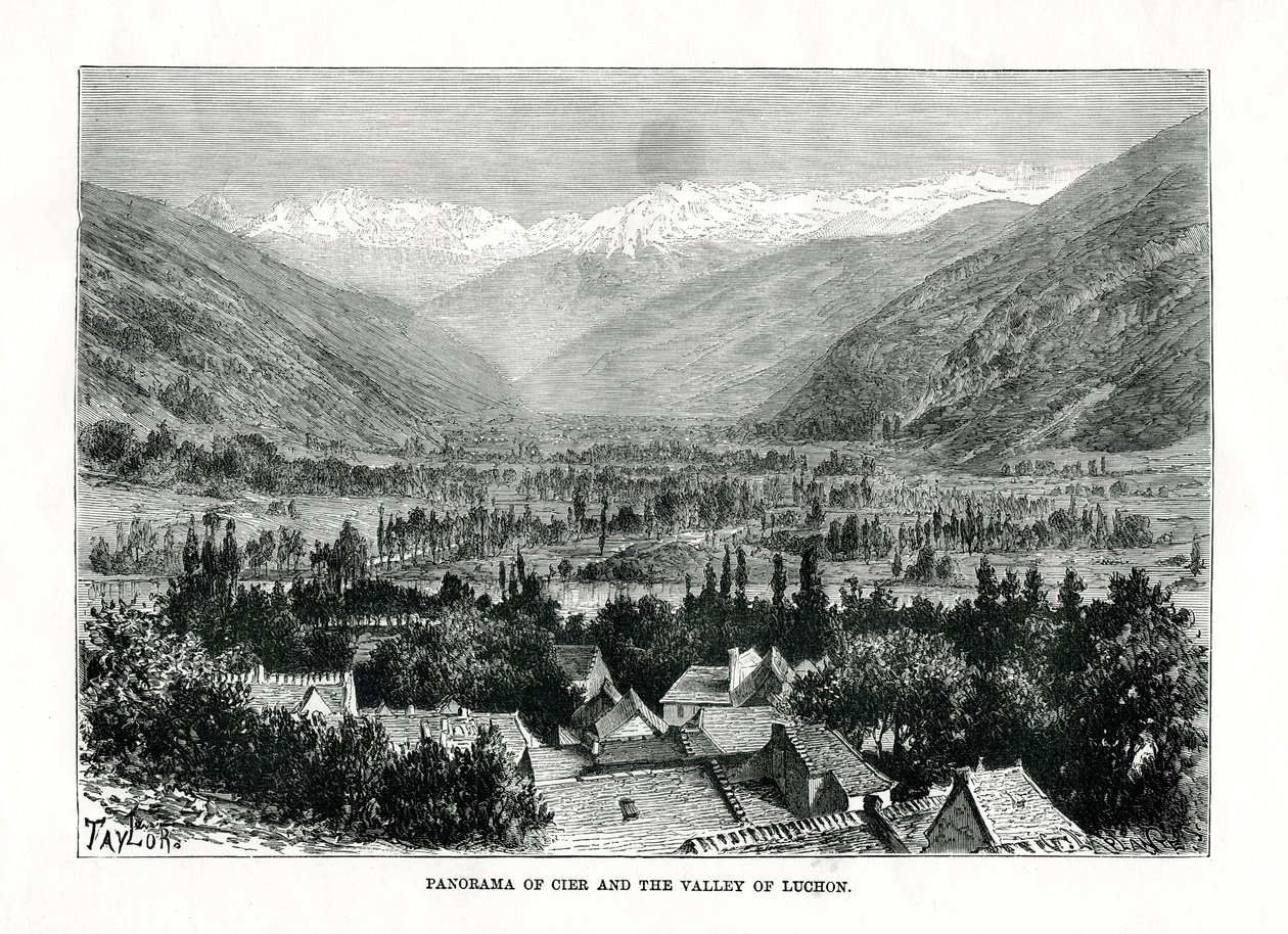 Cier és Bagneres-de-Luchon völgye, Franciaország, 1879. alkotó: C. Laplante