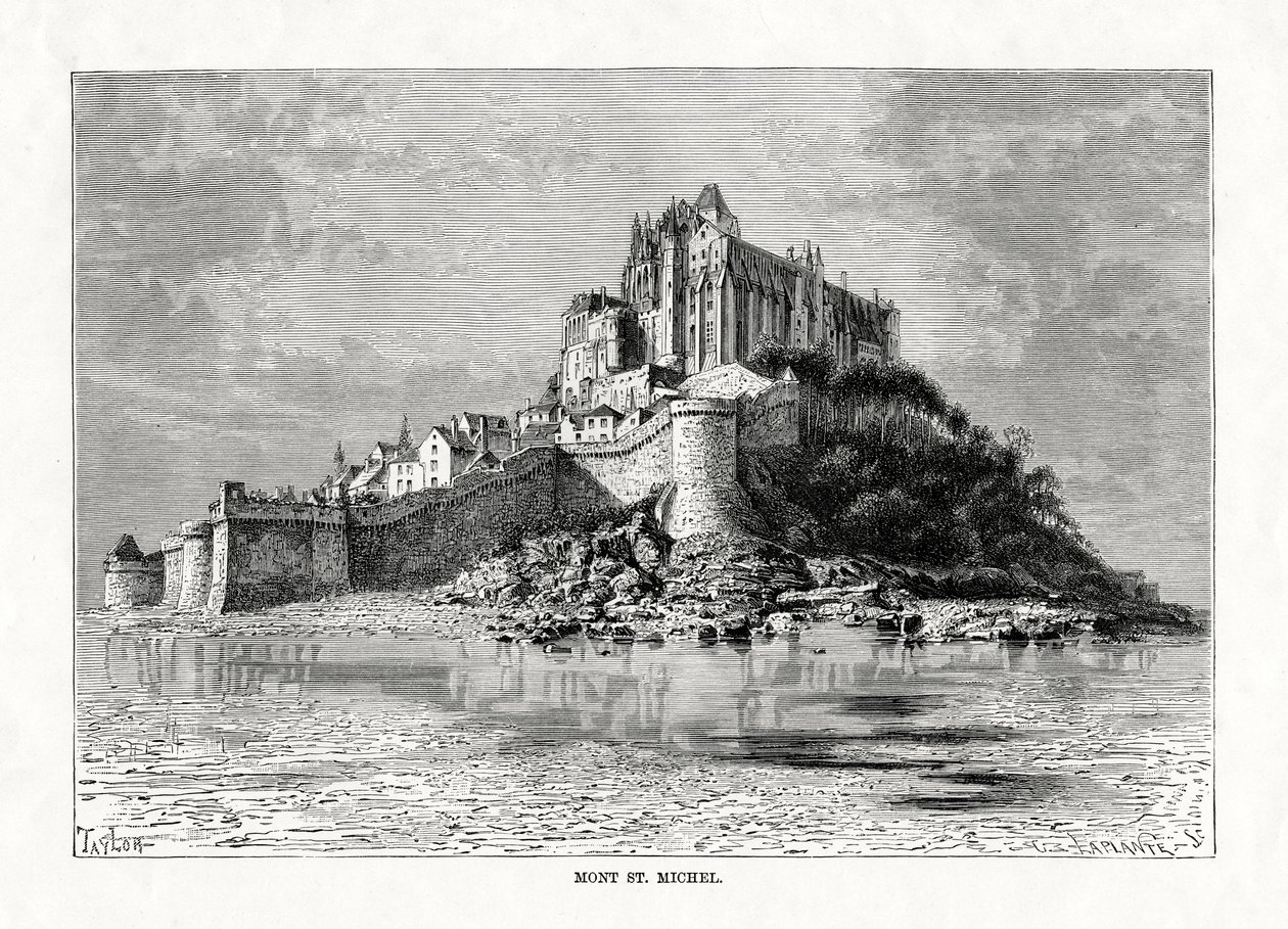 Mont-Saint-Michel, Normandia, Franciaország, 1879 alkotó: C. Laplante