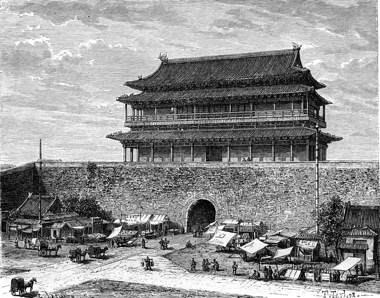 Tienanmen kapu, Peking, Kína, 19. század alkotó: C. Laplante