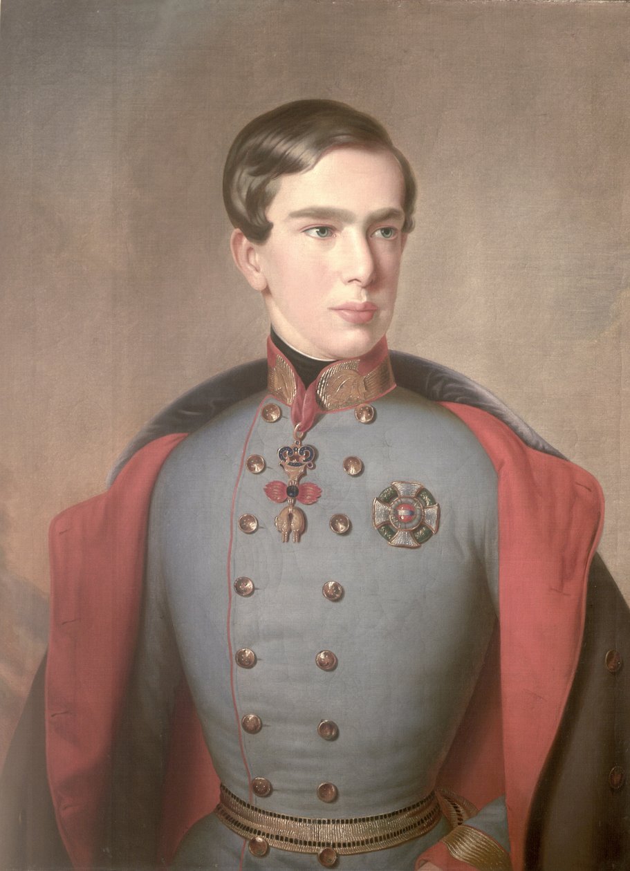 Ferenc József osztrák császár (1830-1916) portréja, 20 éves, 1850 alkotó: C. Lemmermayer