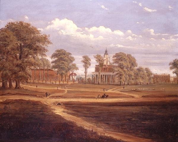 Kilátás a Clapham Commonra az északi oldal és a járda felé alkotó: C. Norris