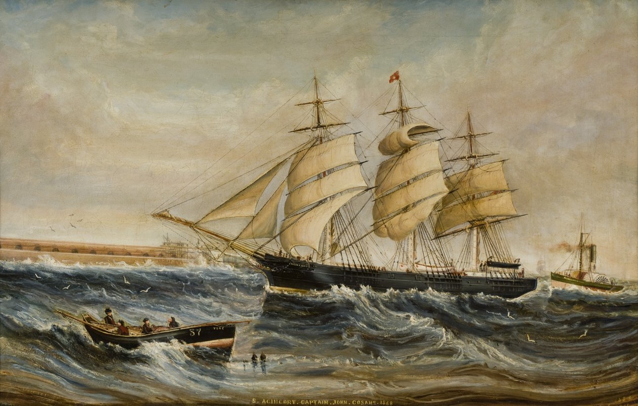 Az Agincourt belép a Tyne-ba alkotó: C. Robinson