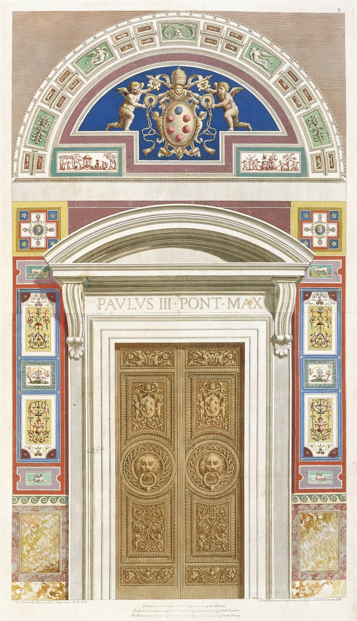 A Raphael Loggia kapuja a Vatikánban, 1772 alkotó: C. Savorelli