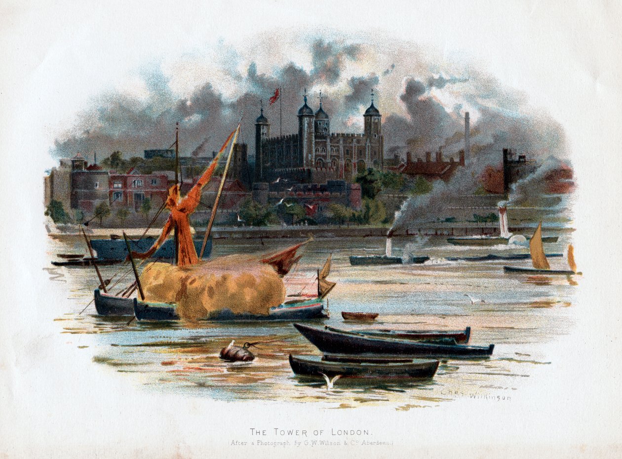 A londoni Tower, Anglia, 1895 alkotó: C. Wilkinson