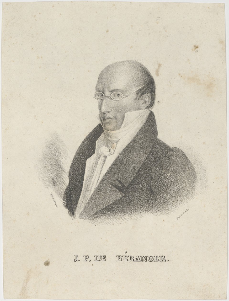 Pierre-Jean de Béranger portréja 1780-1857. alkotó: Cäcilie Brandt
