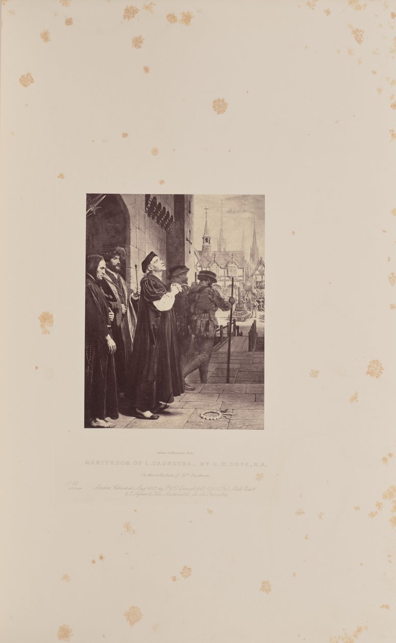 L. Saunders mártíromsága, írta C.W. Cope, R.A. alkotó: Caldesi and Montecchi