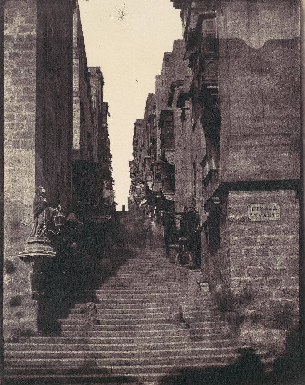 Strada Levante, Valletta, Málta, 1850-es évek. alkotó: Calvert Jones