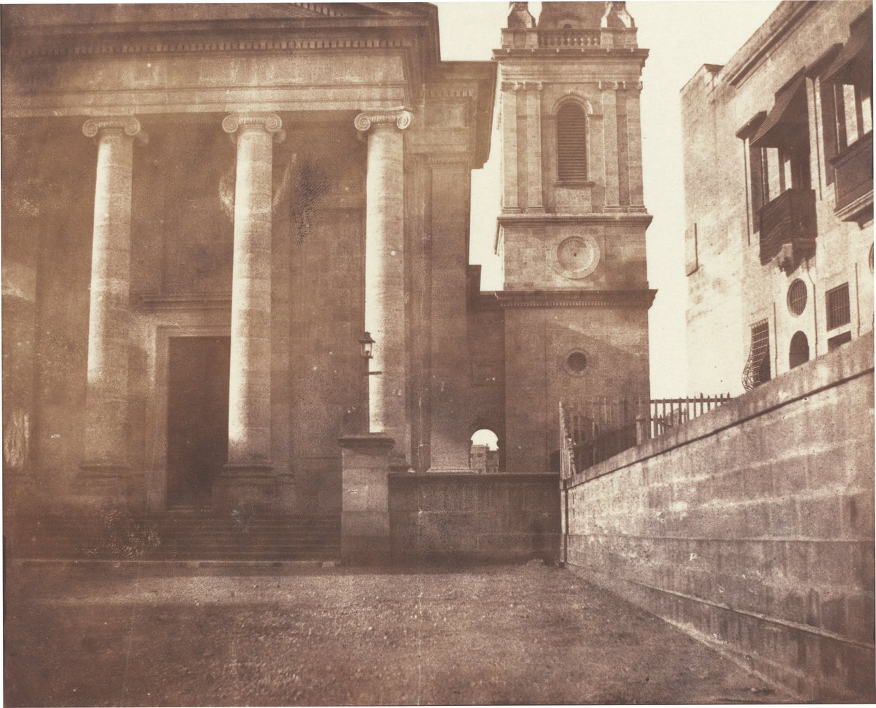 Szent Pál székesegyház, Valetta, Málta, harangtoronnyal,1846 (fotó) alkotó: Calvert Richard Jones