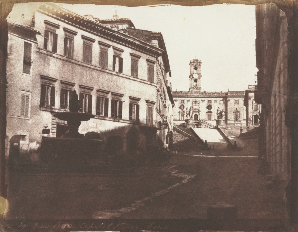 Kilátás a Capitolium lépcsőjére, Róma alkotó: Calvert Richard Jones