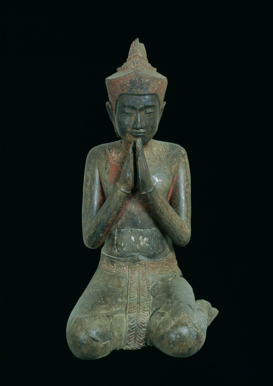 Imádkozó térdelő alak, Angkor, XV-XVI. század (bronz) alkotó: Cambodian School