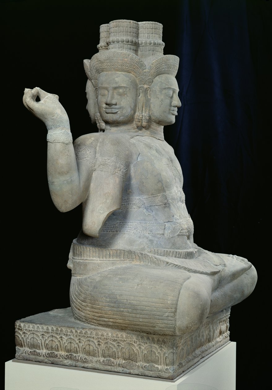 Brahma négyarcú szobra, Batambangból, Kambodzsából, Koh Ker stílusban, 10. század közepe (homokkő) alkotó: Cambodian School