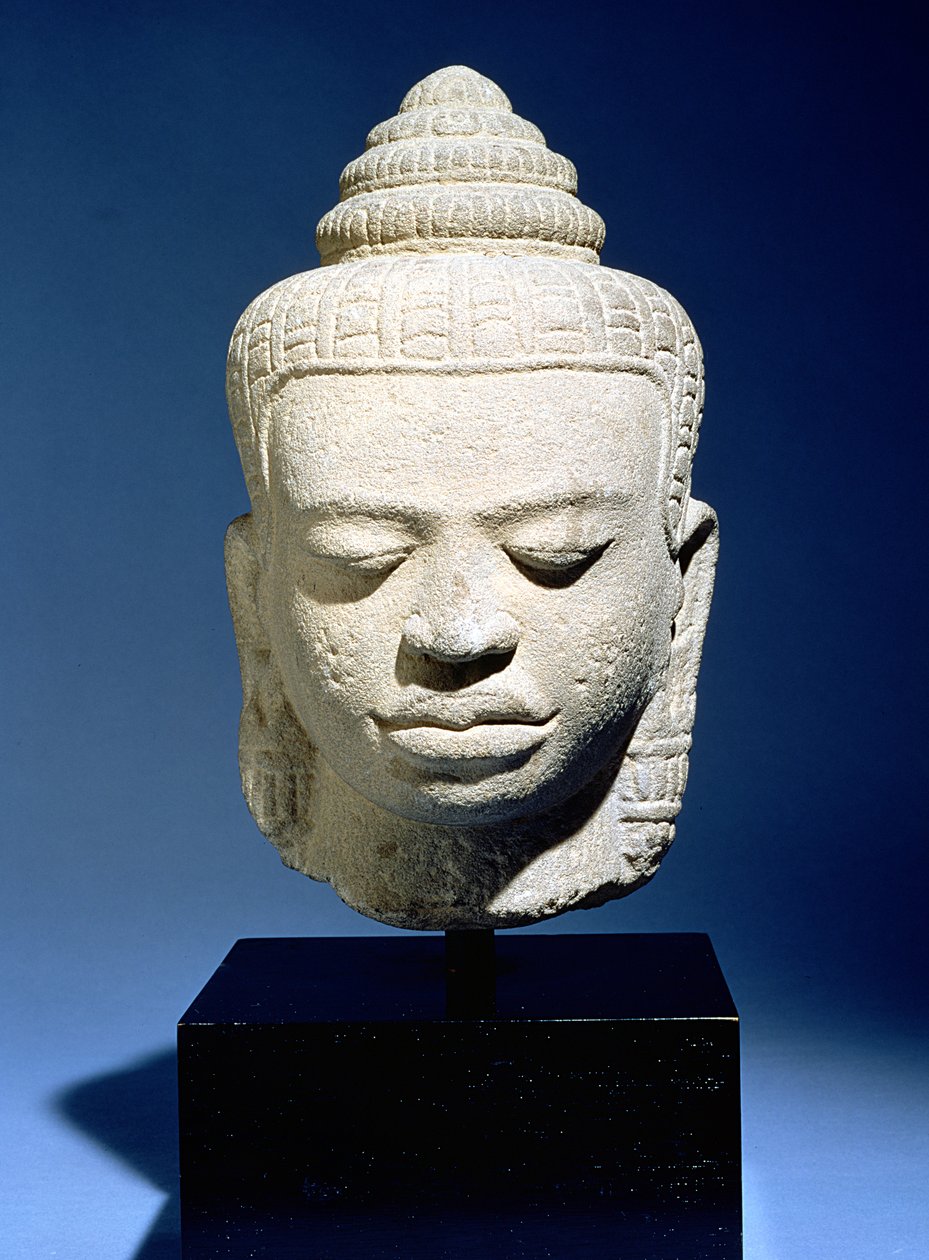 Buddha feje, khmer, kambodzsai, 12-13. század körül (homokkő) alkotó: Cambodian School