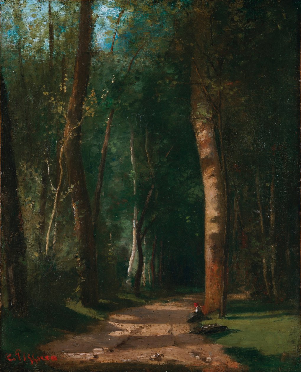 Sikátor az erdőben alkotó: Camille Jacob Pissarro