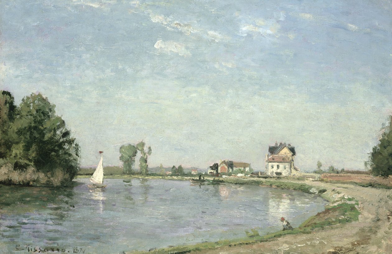 A folyó szélén, 1871 alkotó: Camille Jacob Pissarro