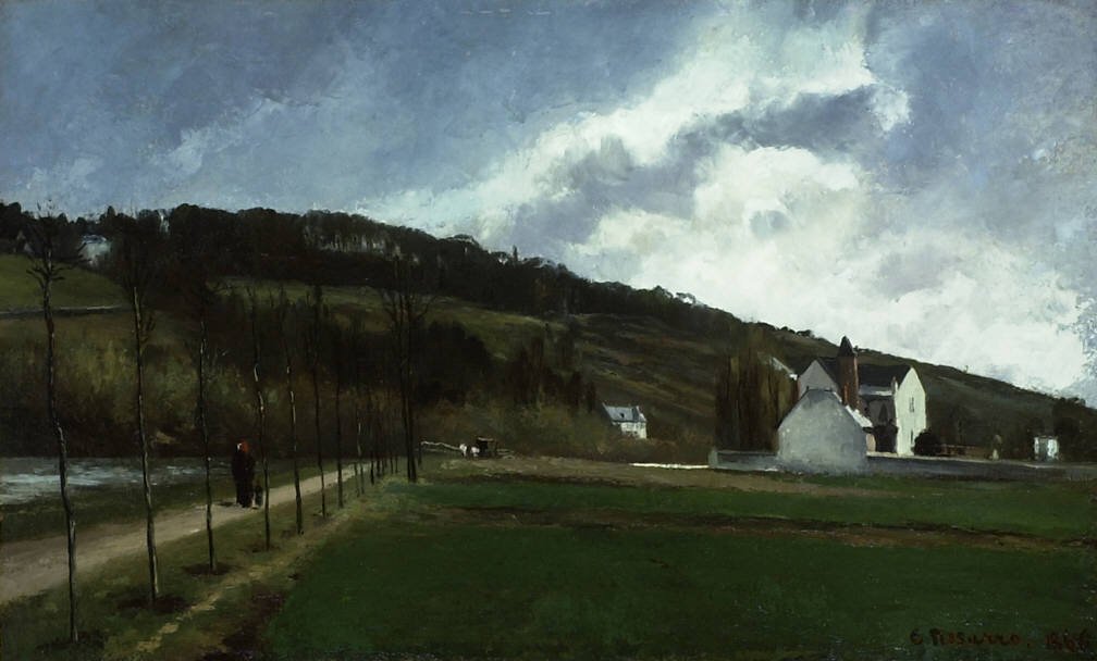 Banks of the Marne télen alkotó: Camille Jacob Pissarro