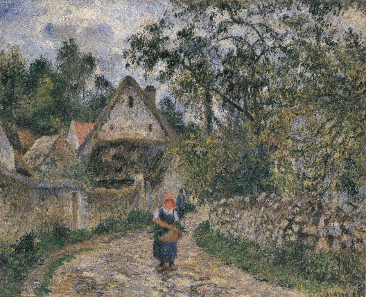 Nádfedeles nyaralók Valhermeilben alkotó: Camille Jacob Pissarro
