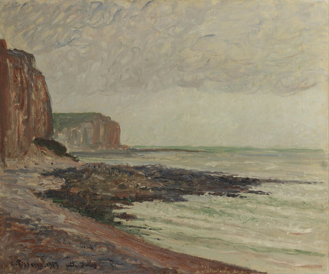 Sziklák a Petites-Dallesben alkotó: Camille Jacob Pissarro