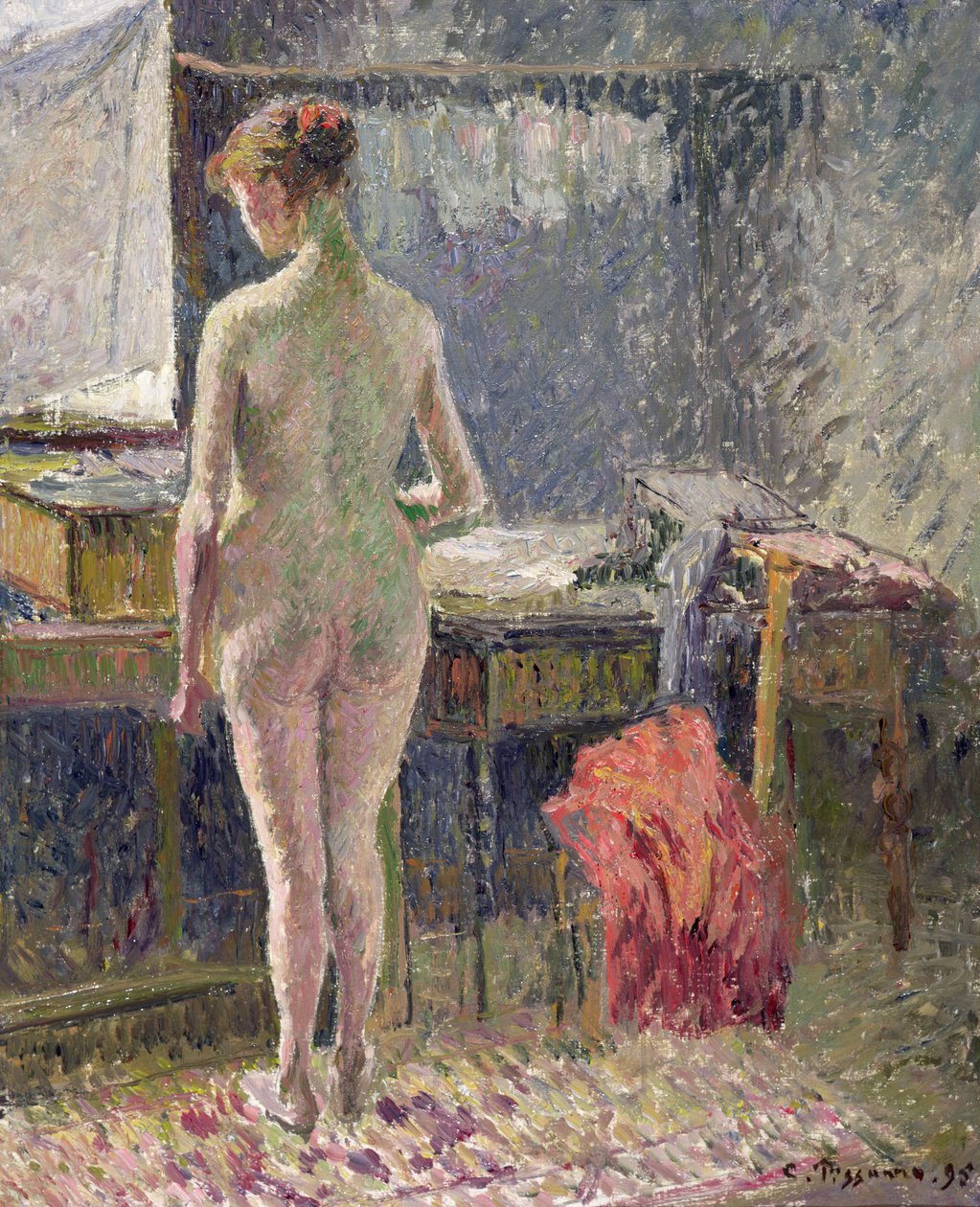 Női akt hátulról, 1895 alkotó: Camille Jacob Pissarro