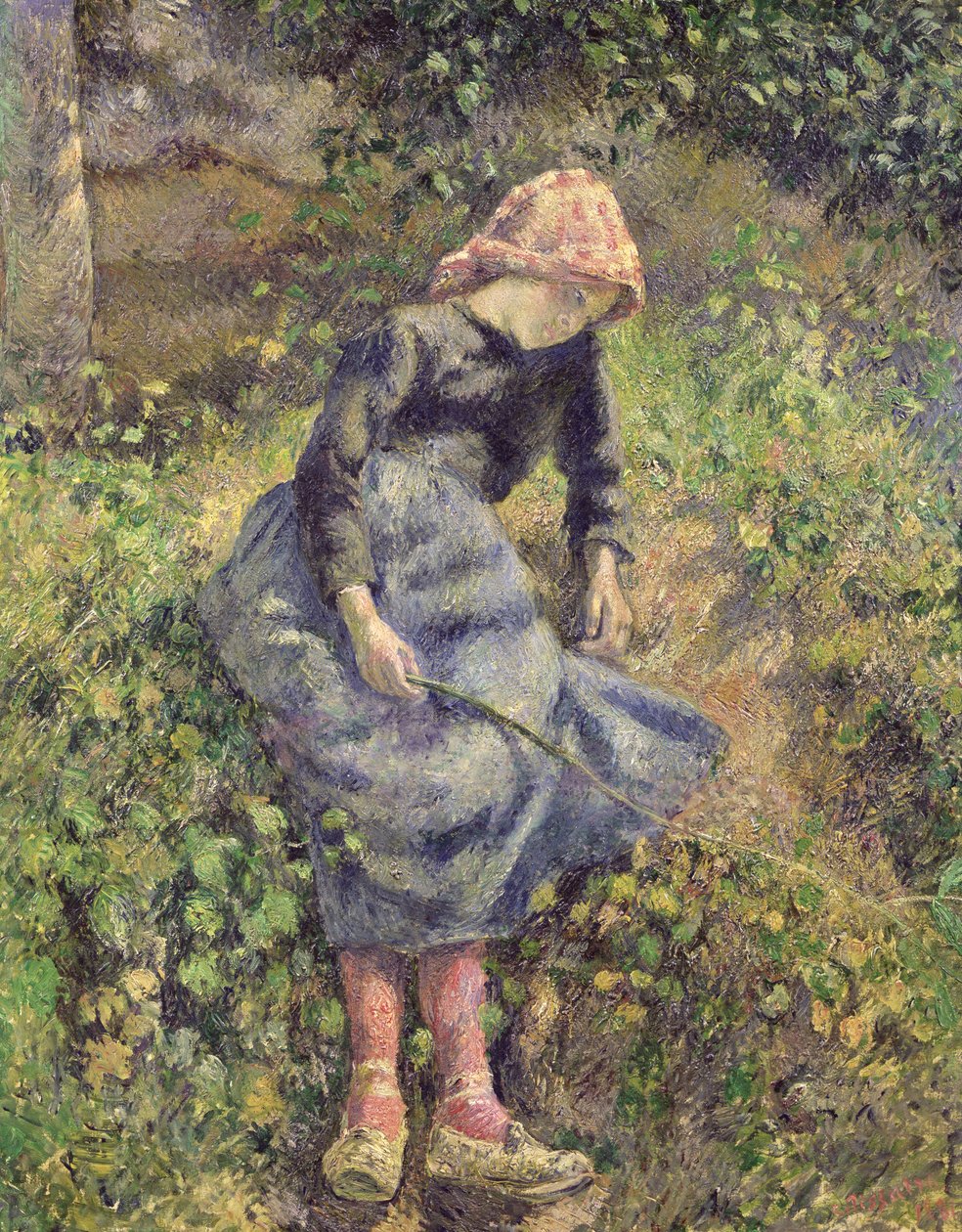 Lány bottal, 1881 alkotó: Camille Jacob Pissarro