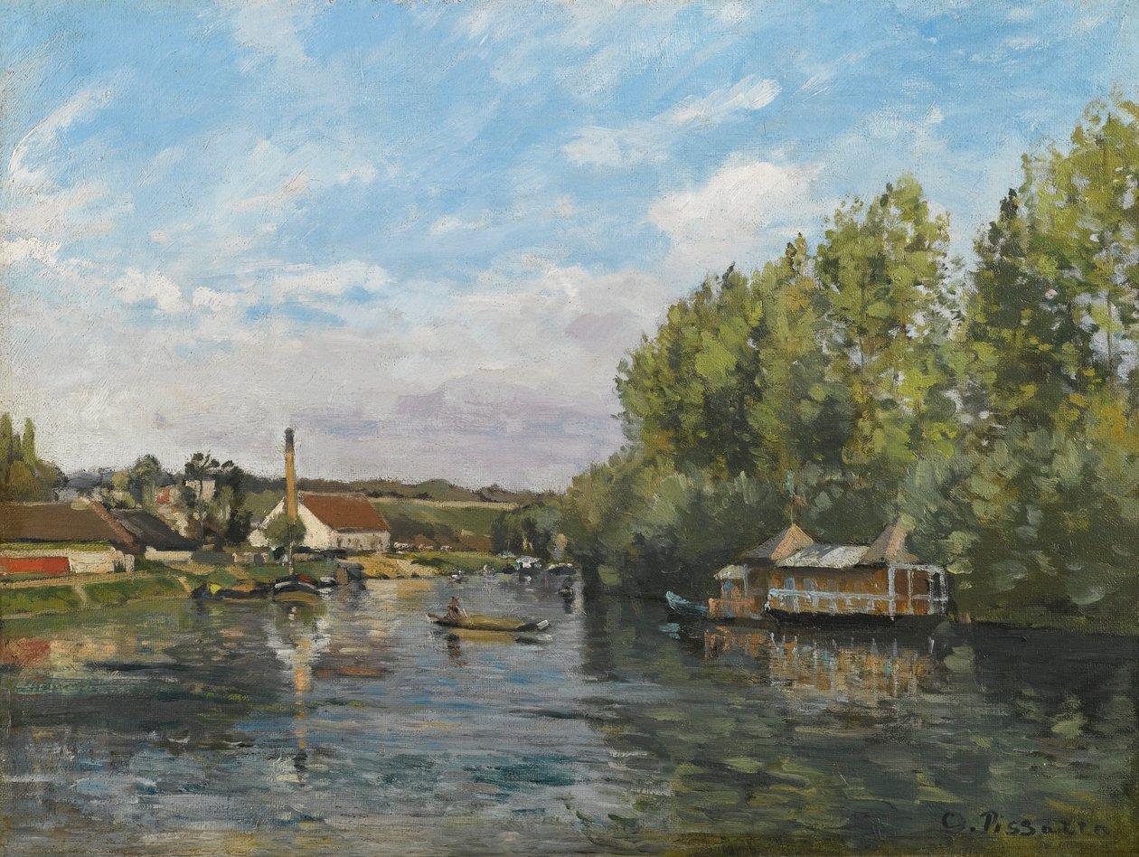 A Szajna Port-Marlyban alkotó: Camille Jacob Pissarro