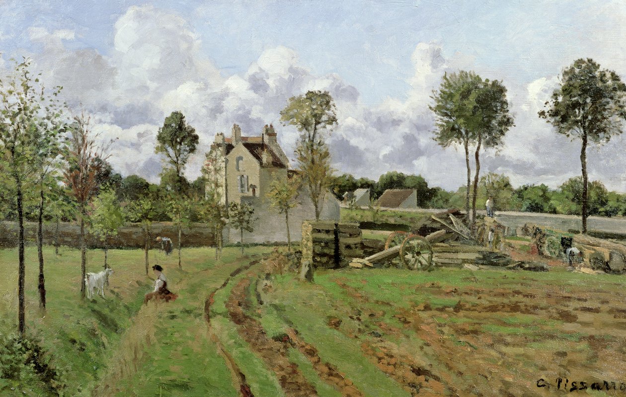 Táj, Louveciennes, 1872 körül alkotó: Camille Jacob Pissarro