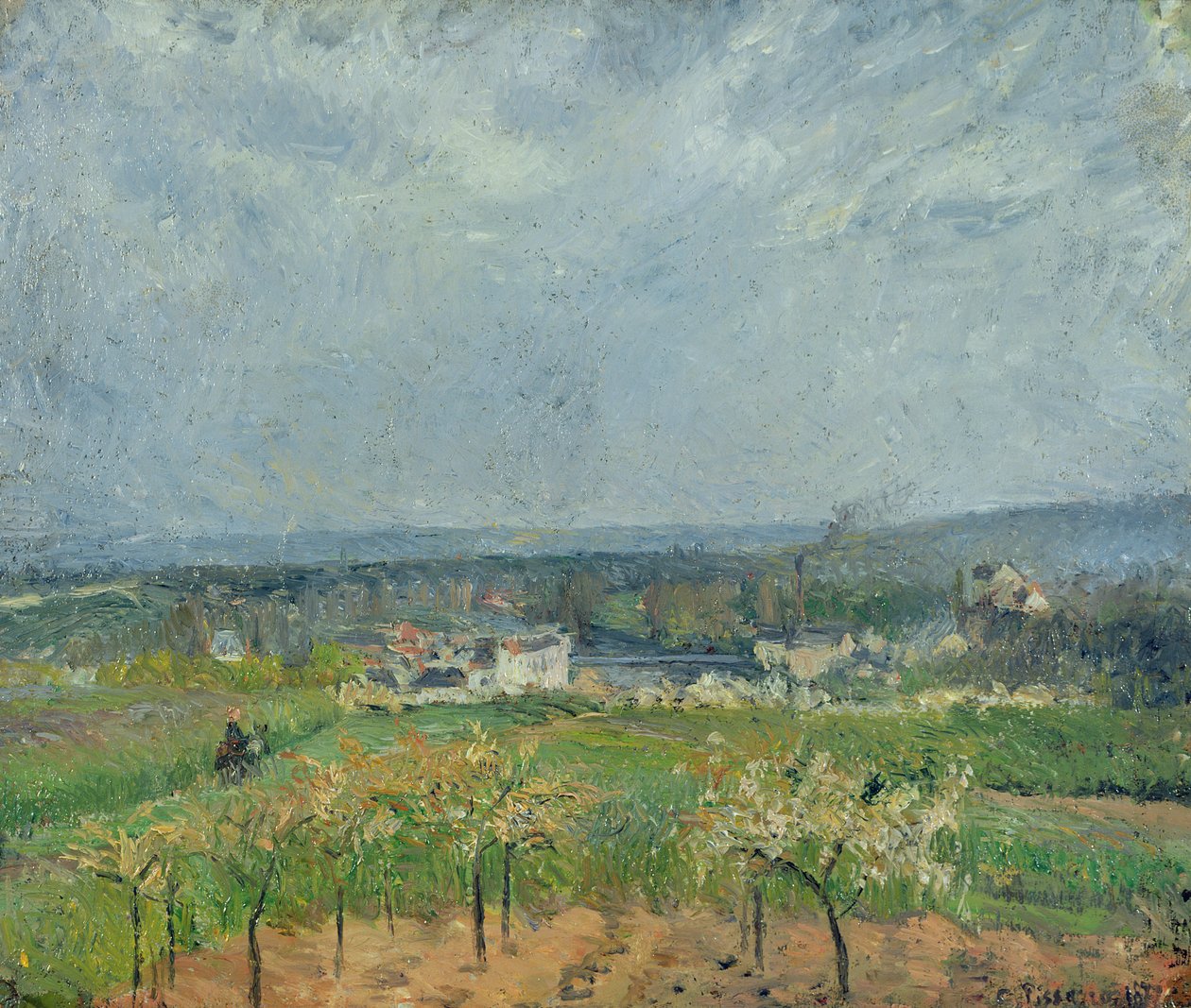Pontoise-i táj, 1877 alkotó: Camille Jacob Pissarro