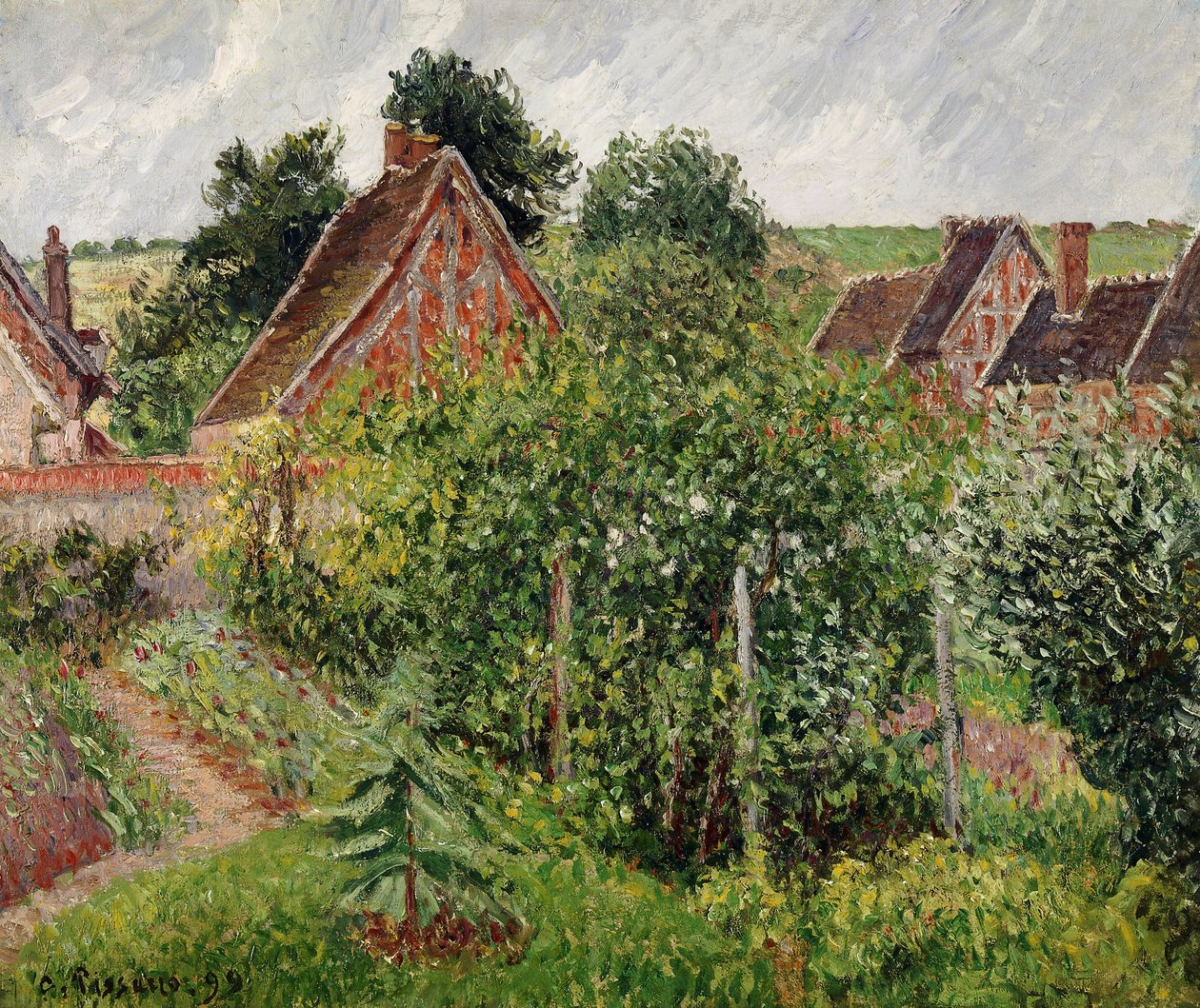 Táj kunyhótetőkkel, 1899 alkotó: Camille Jacob Pissarro