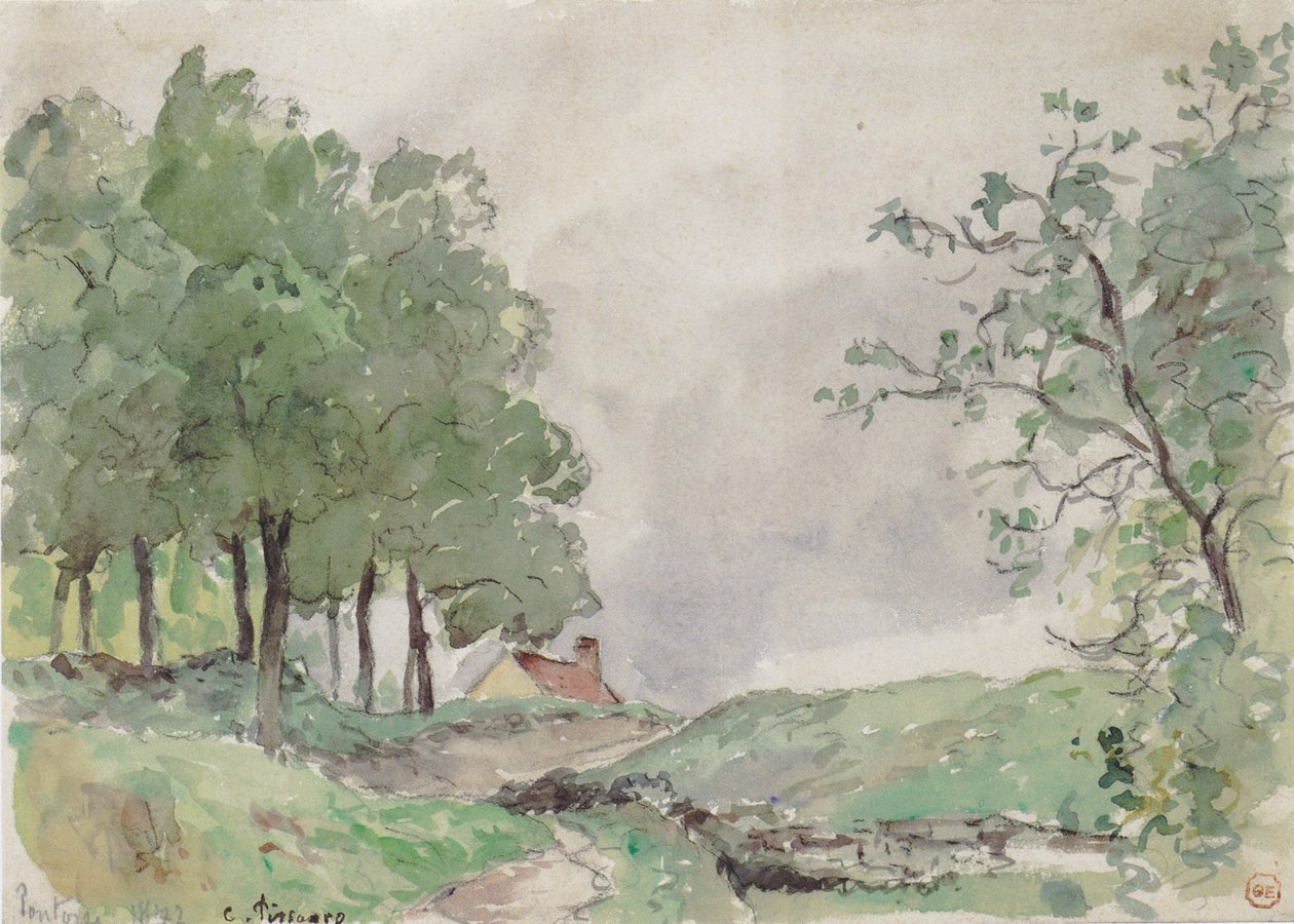 Táj Pontoise közelében alkotó: Camille Jacob Pissarro