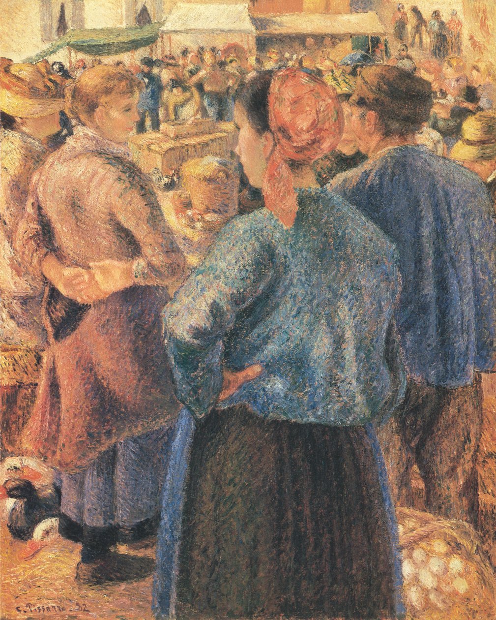 A baromfi piac, Pontoise alkotó: Camille Jacob Pissarro