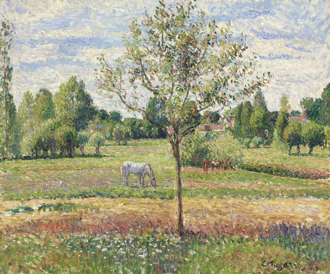 A rét szürke lóval, Eragny alkotó: Camille Jacob Pissarro