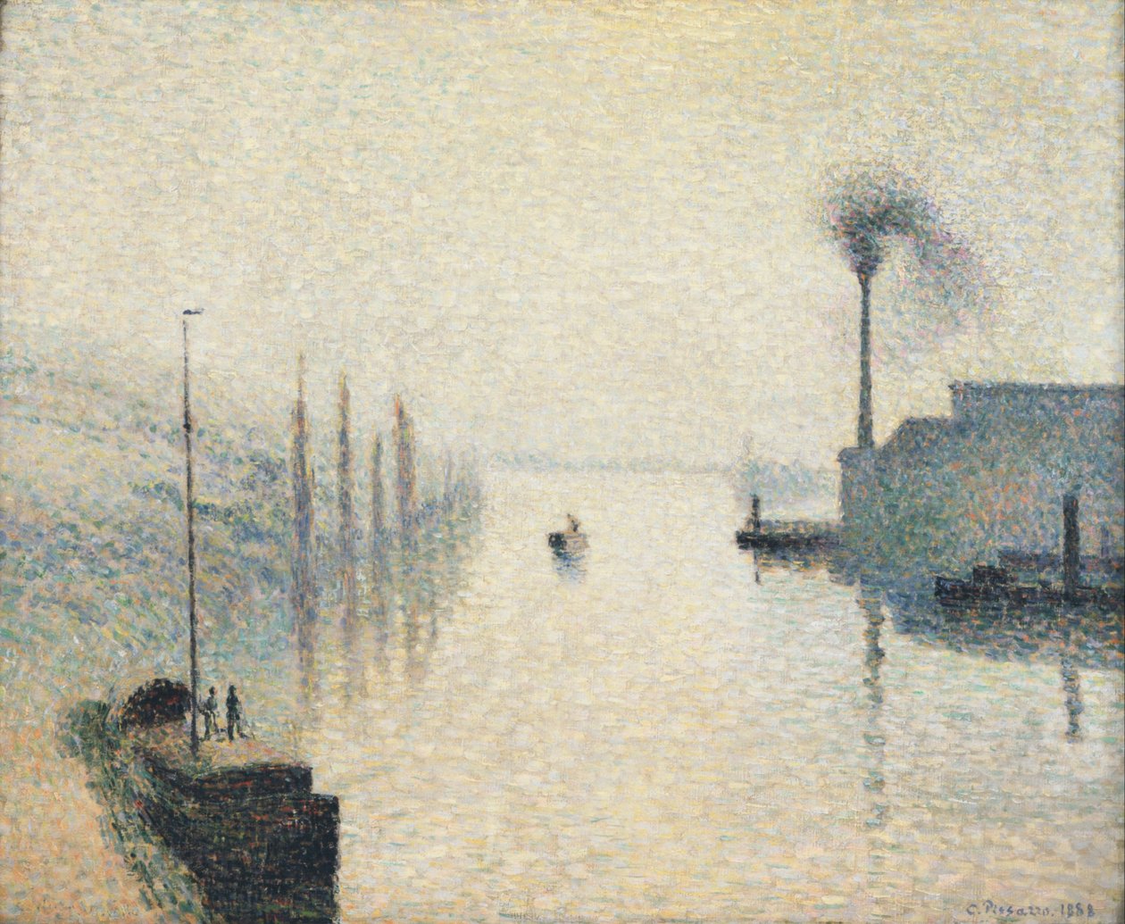 LÎle Lacroix, Rouen (A köd hatása) alkotó: Camille Jacob Pissarro