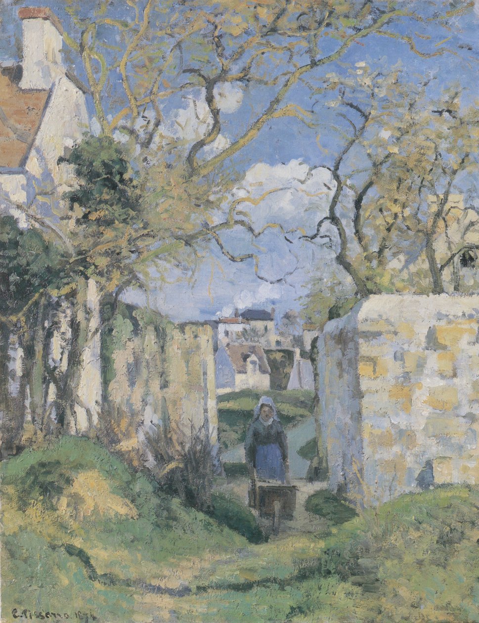 Parasztasszony, aki legelőt nyom, Maison Roudest, Pontoise alkotó: Camille Jacob Pissarro