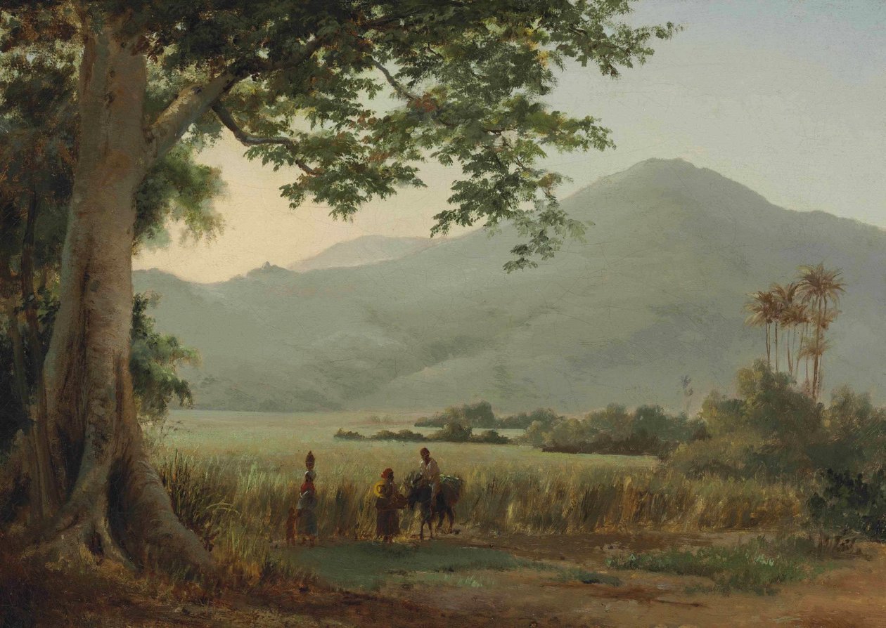 Karakterek, akik egy út mellett beszélgetnek alkotó: Camille Jacob Pissarro
