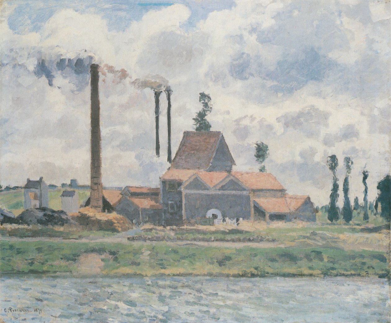 Gyár Pontoise közelében alkotó: Camille Jacob Pissarro