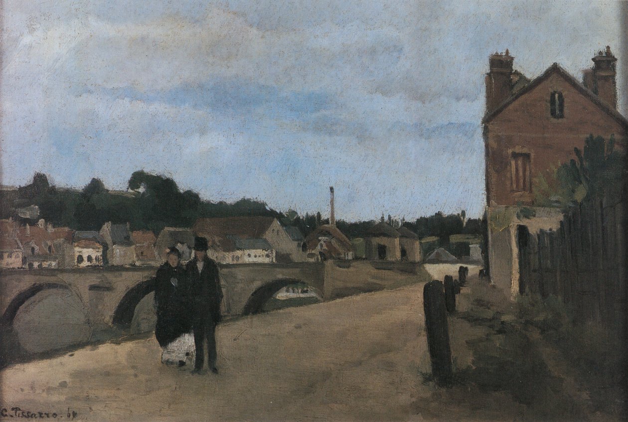Kilátás a Pontoise, quai du Pothuis alkotó: Camille Jacob Pissarro