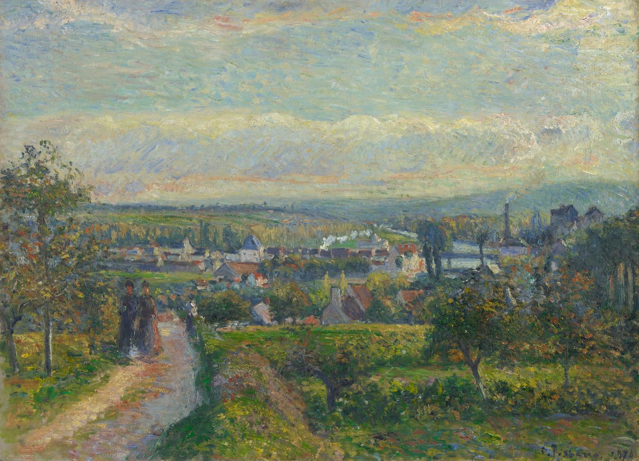 Saint-Ouen-lAumône kilátása alkotó: Camille Jacob Pissarro