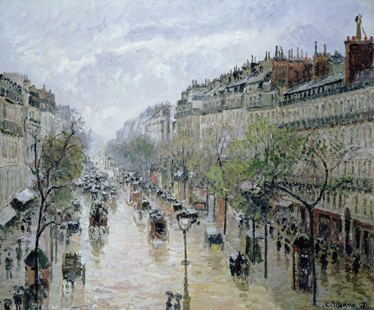 Boulevard Montmartre, 1897 alkotó: Camille Jacob Pissarro