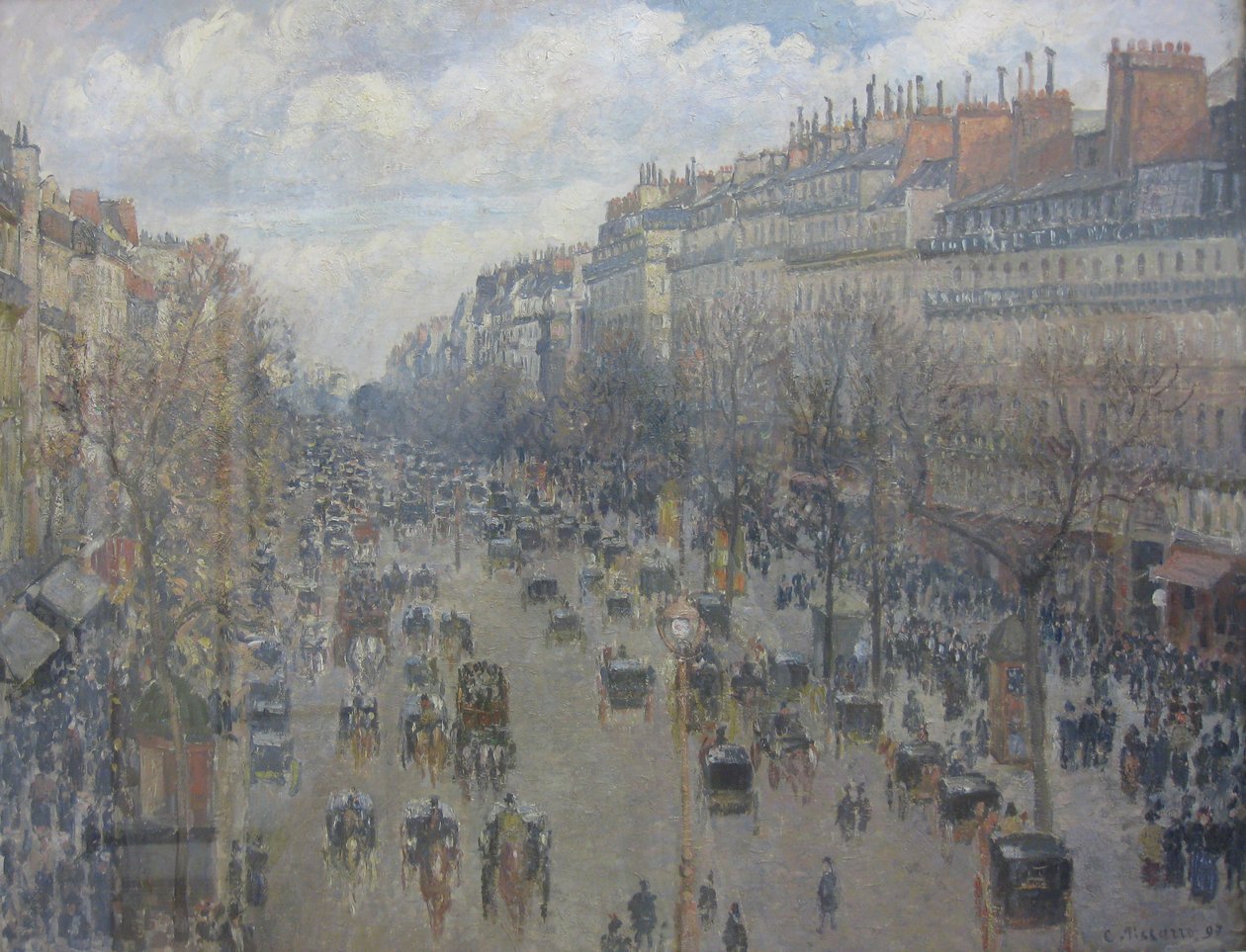 Boulevard Montmartre, délutáni nap alkotó: Camille Jacob Pissarro