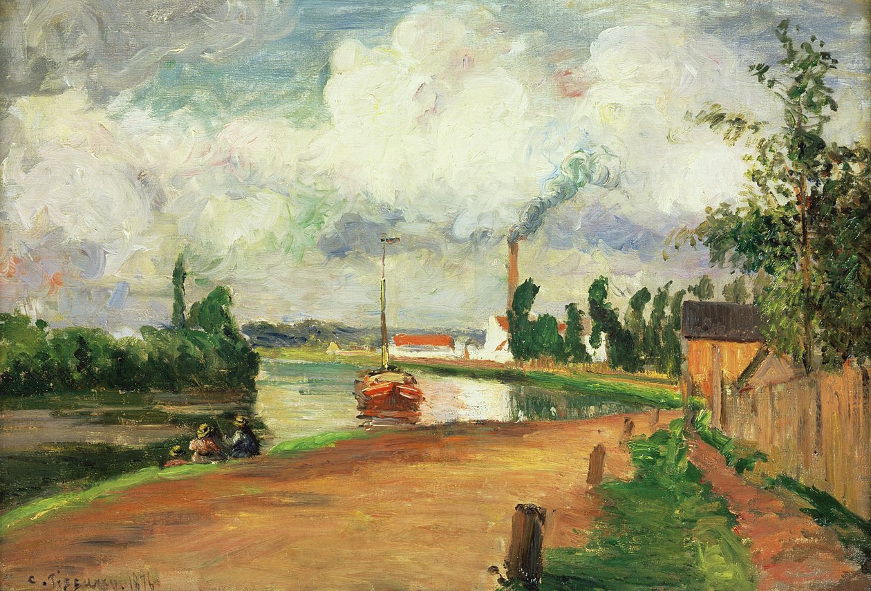 Halászok az Oise partján, 1876 alkotó: Camille Jacob Pissarro