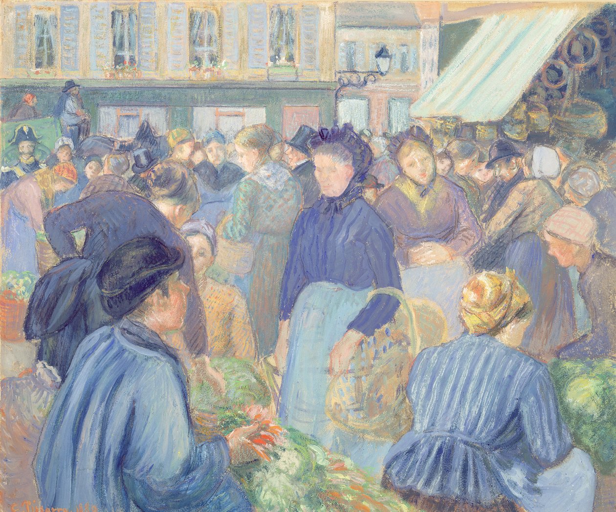Le Marche de Gisors, 1889 alkotó: Camille Jacob Pissarro