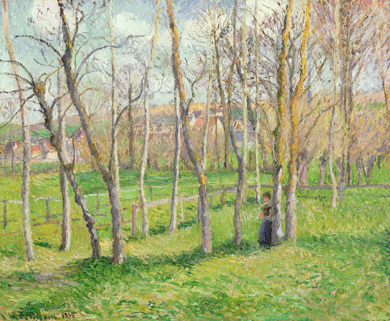 Meadow Bazincourtban, 1885 alkotó: Camille Jacob Pissarro