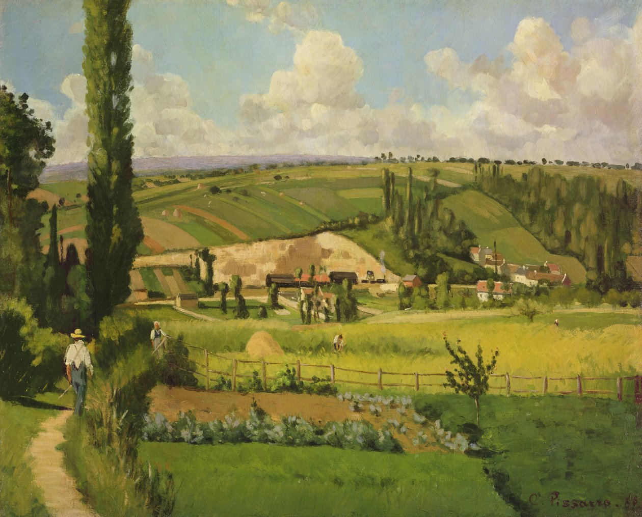 Táj Patisszal, Pointoise, 1868 alkotó: Camille Jacob Pissarro