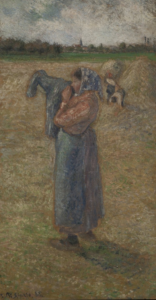Parasztasszony a mezőn alkotó: Camille Jacob Pissarro