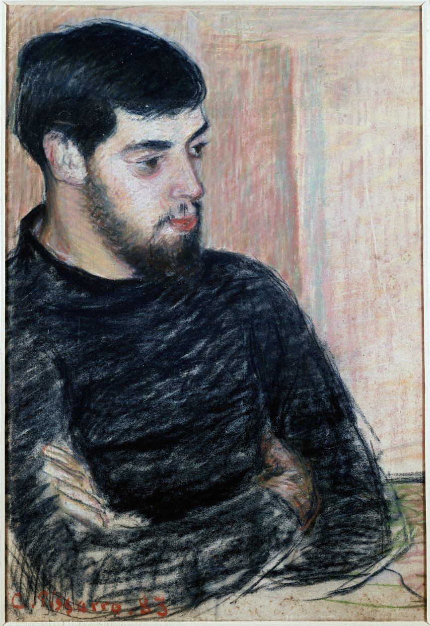 Lucien Pissarro (1863-1944) portréja, 1883 (pasztell) alkotó: Camille Jacob Pissarro
