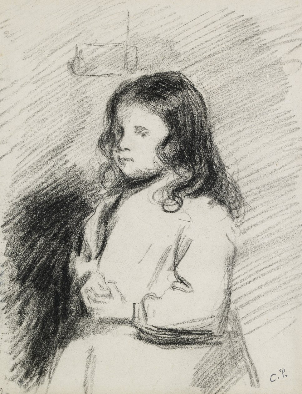 Ludovic-Rodo Pissarro (1878-1952) portréja, 1883-1884 körül (fekete kréta) alkotó: Camille Jacob Pissarro