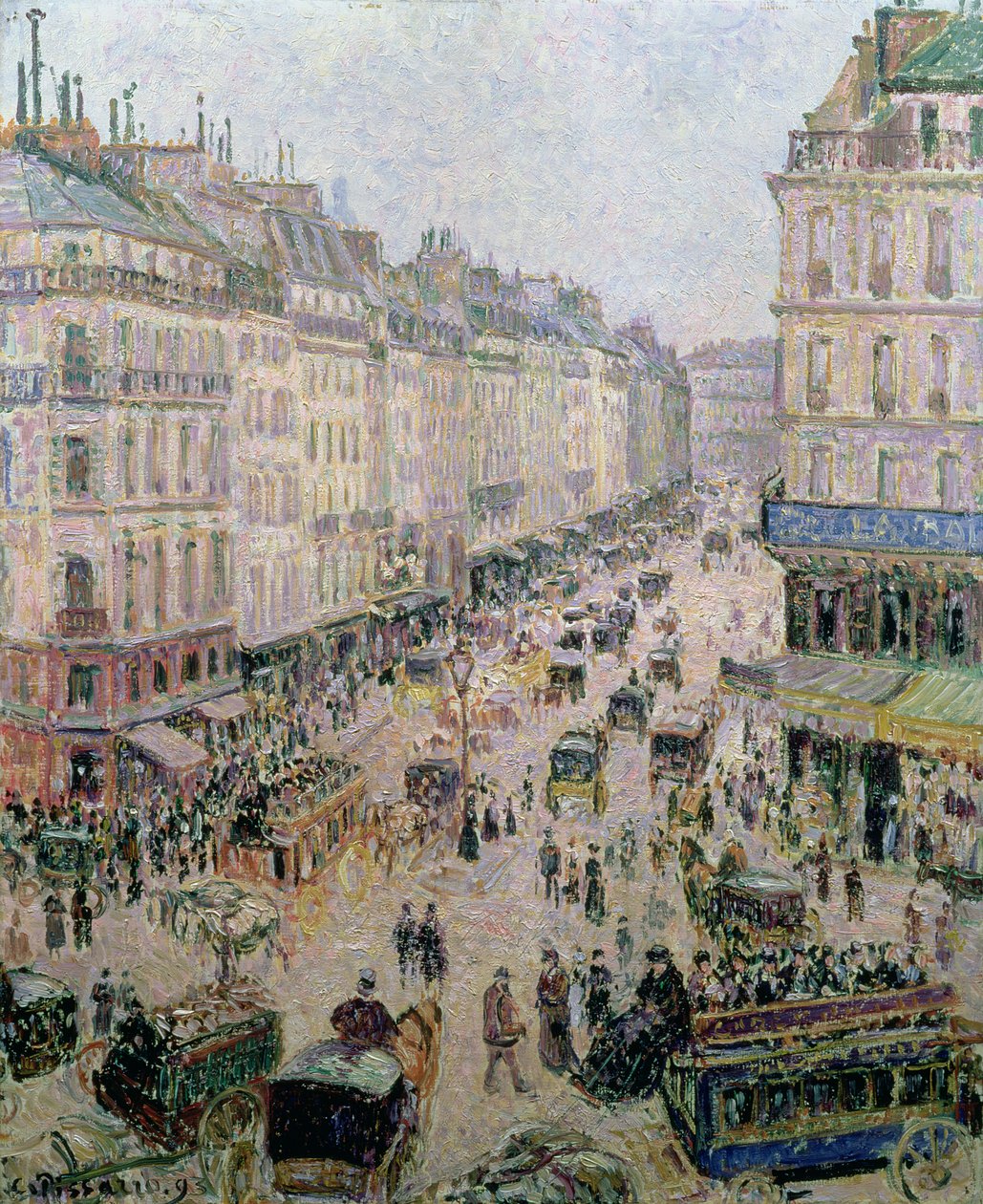 Rue Saint-Lazare, Párizs, Világos idő, 1893 alkotó: Camille Jacob Pissarro