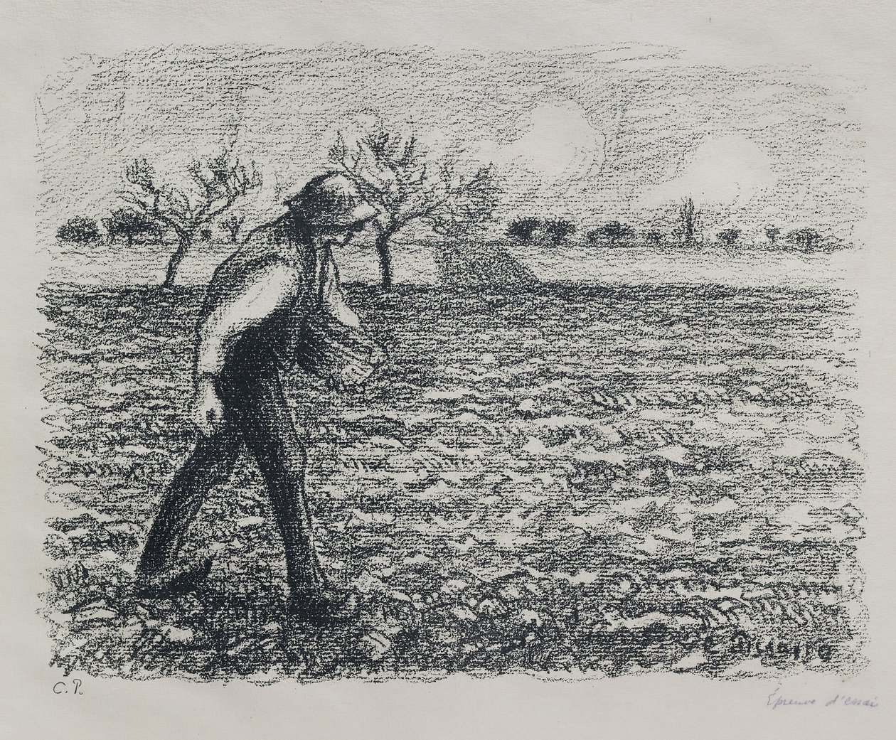 Vető, 1896 (cinkkőnyomat) alkotó: Camille Jacob Pissarro