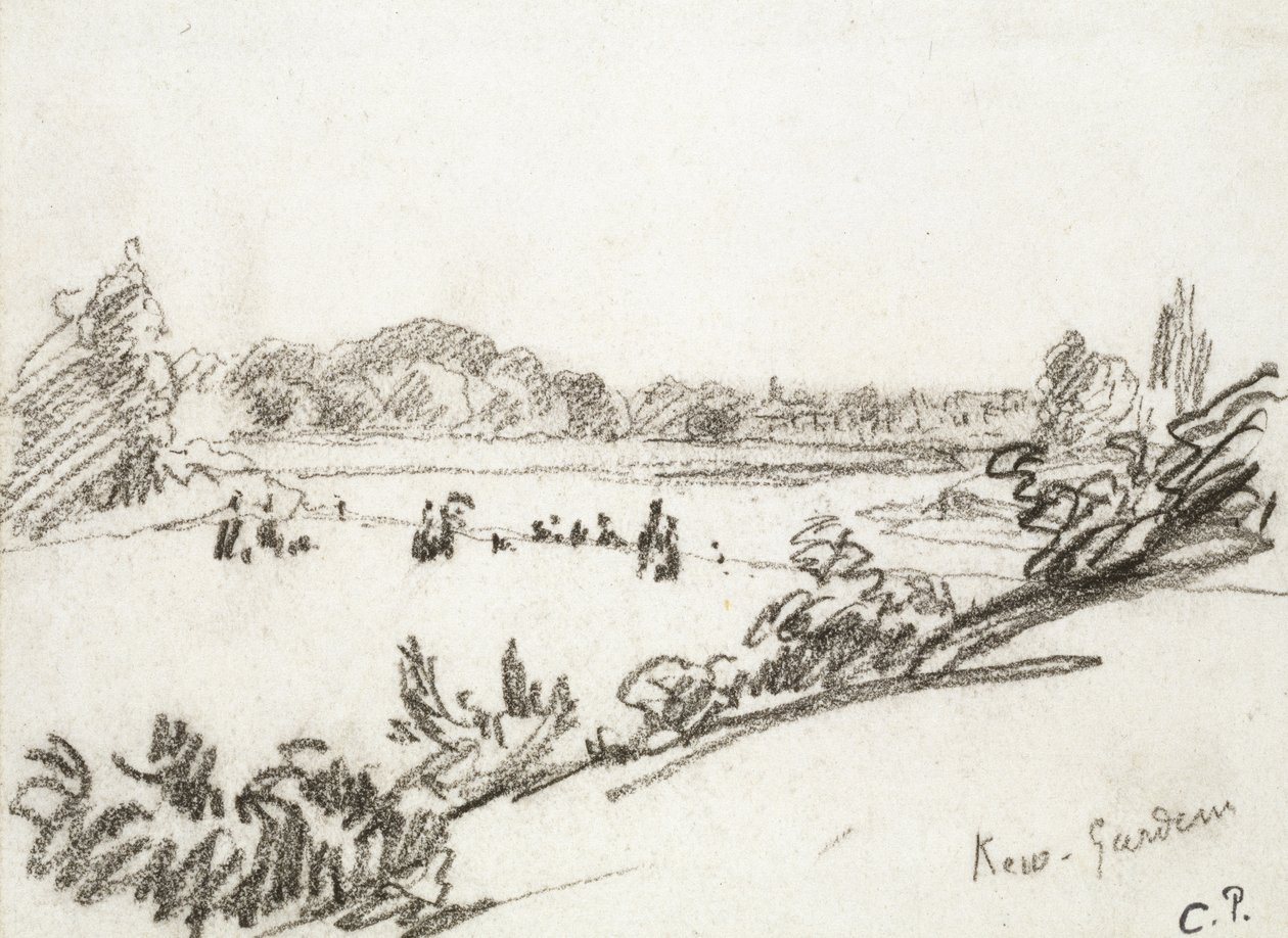 Tanulmány a Kew Gardensről (szén) alkotó: Camille Jacob Pissarro