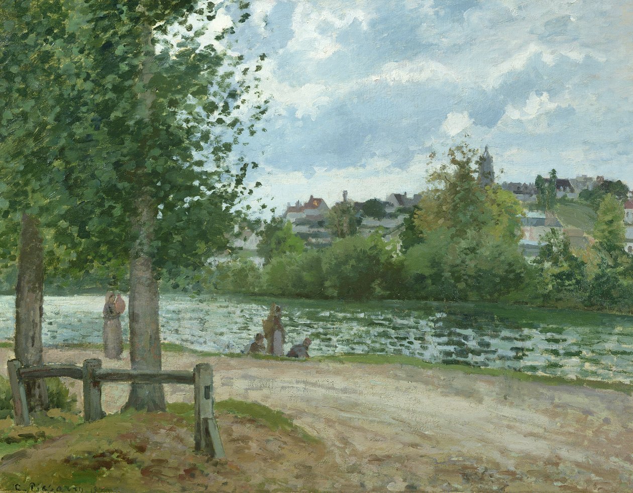 Az Oise partja Pontoise-nál, 1870 alkotó: Camille Jacob Pissarro
